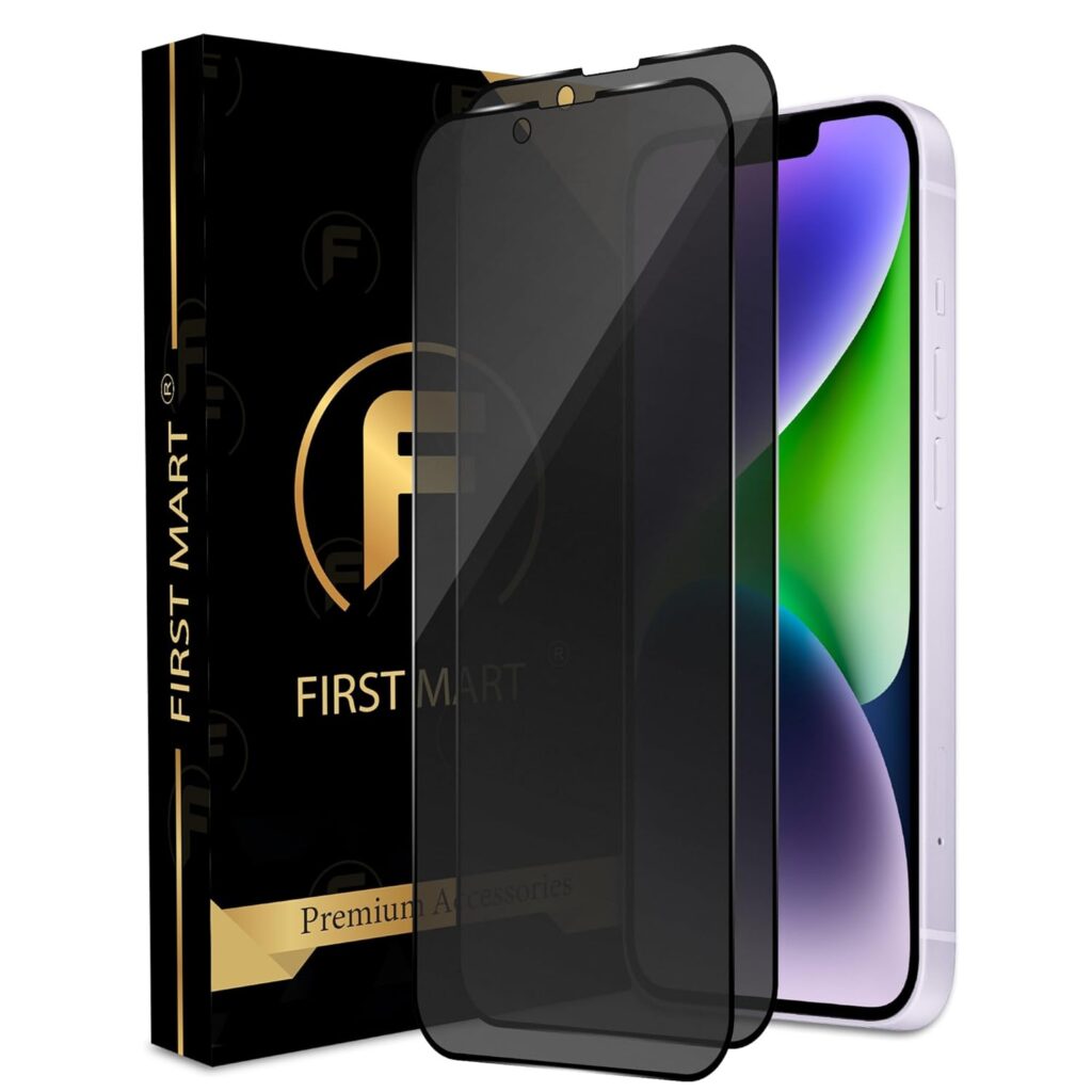FIRST MART Anti-Spy Matte Privacy Tempered Glass for iPhone 14 Plus and iPhone 13 Pro Max (6.7 Inches) with Edge to Edge Coverage and Easy Installation kit (Pack of 2)