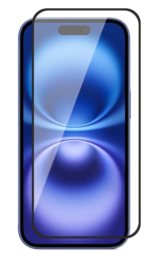 JGD PRODUCTS for iPhone 16, iPhone 15 Tempered glass with Full Edge Protection and Easy Installation Kit