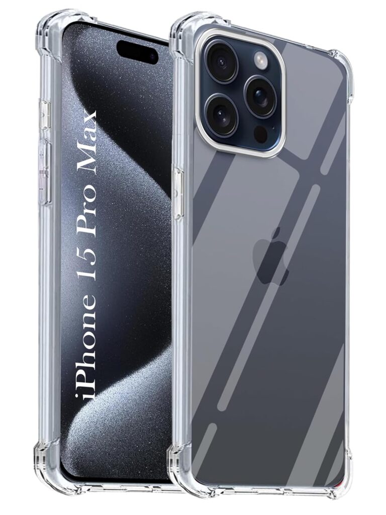 Jkobi Back Cover for Apple iPhone 15 Pro Max (Shockproof Crystal Clear Anti Yellow Case | Drop & Camera Protection | Hard Polycarbonate)