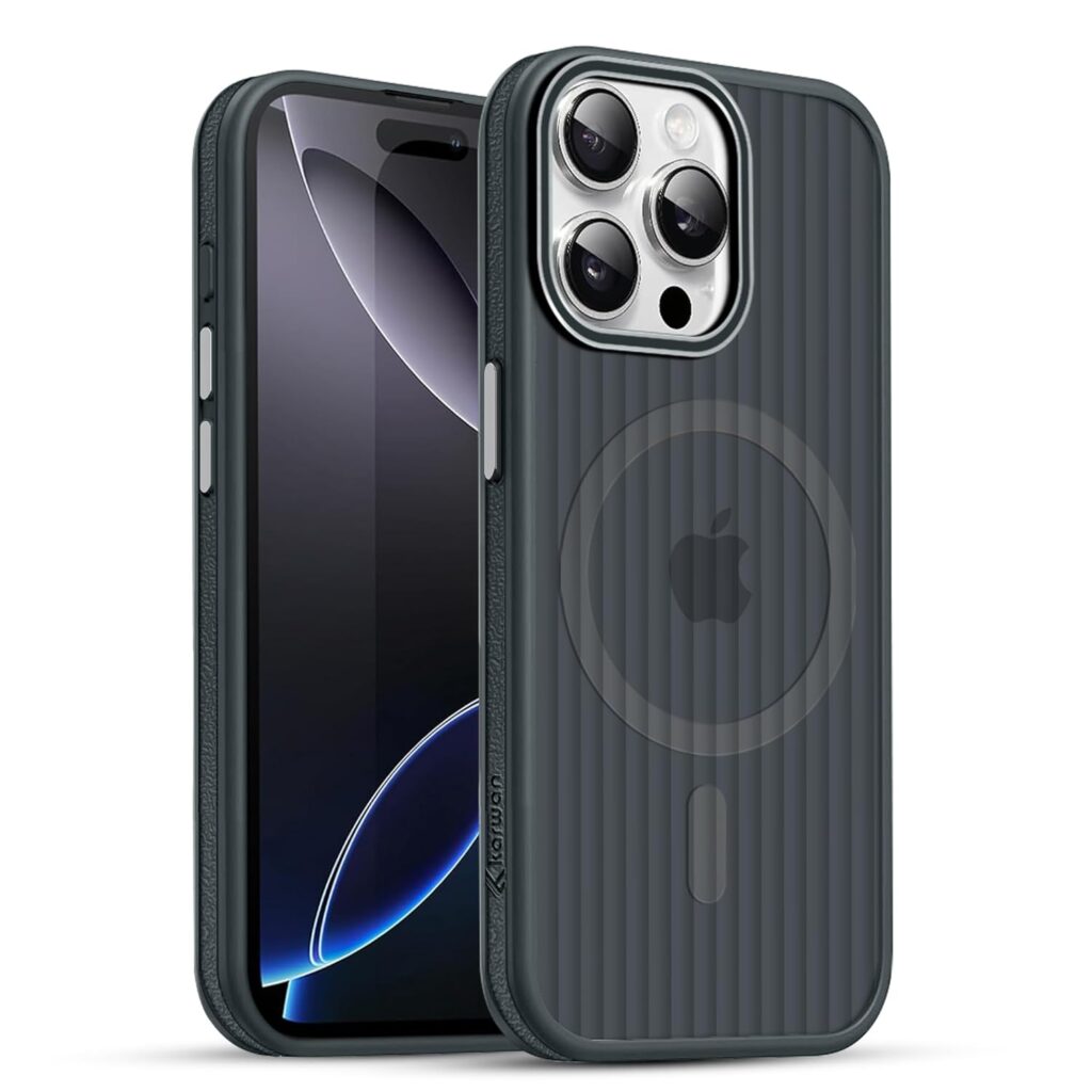 KARWAN® Polycarbonate Beam Magnetic Protective Cover Compatible with iPhone 14 Pro Max Camera & Body Protection|Anti Shock,Scratch Resistant|Precise Cutouts Modern Design|Wireless Charging (Grey)