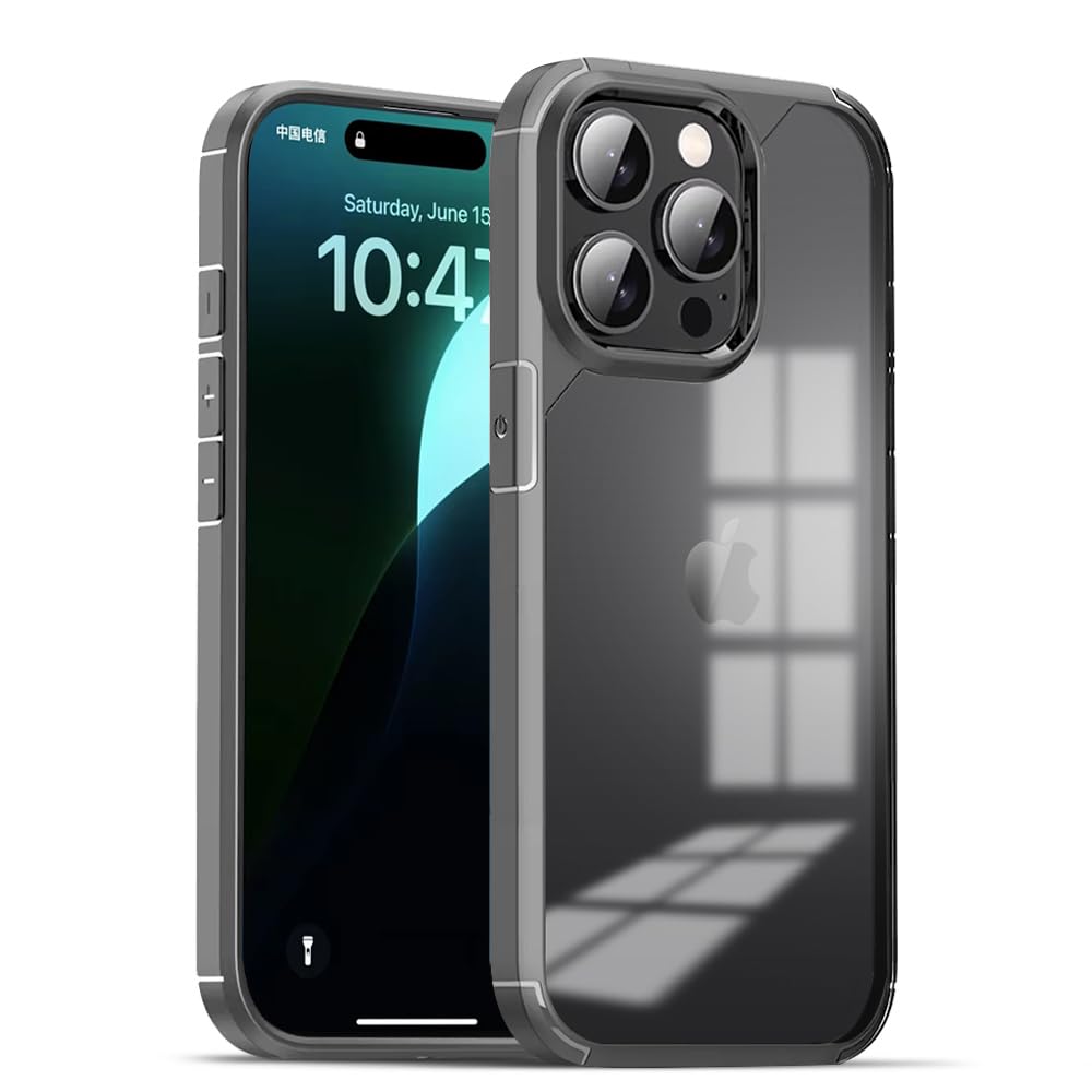 KARWAN®Back Cover |Shockproof Bumper Case | Full Camera Protection | Raised Edges | Super Soft Side TPU | Bumper Case for iPhone 14 Pro Max - Grey