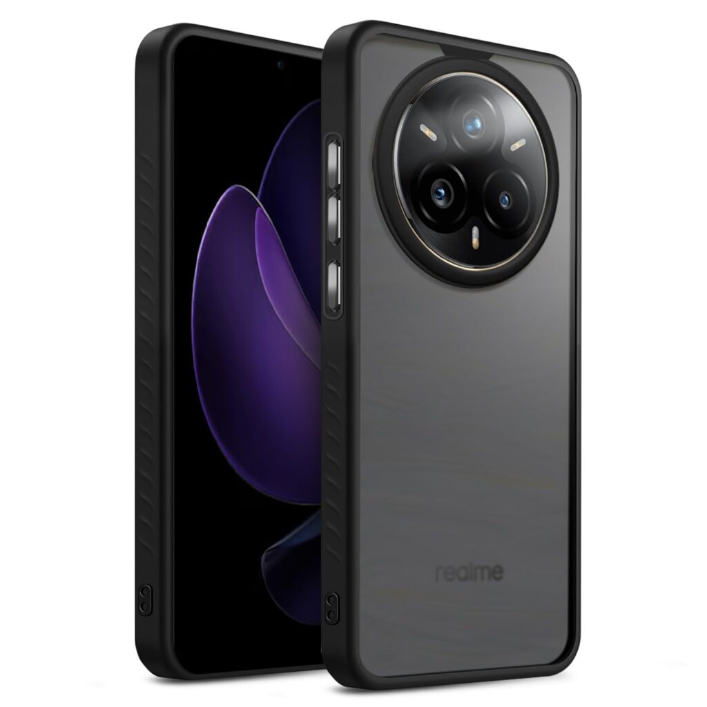 KARWAN®️ Shockproof Back Case Cover for Realme 14 Pro Plus | Camera Protection Bump |Shockproof Back Case Cover for Realme 14 Pro Plus - Black