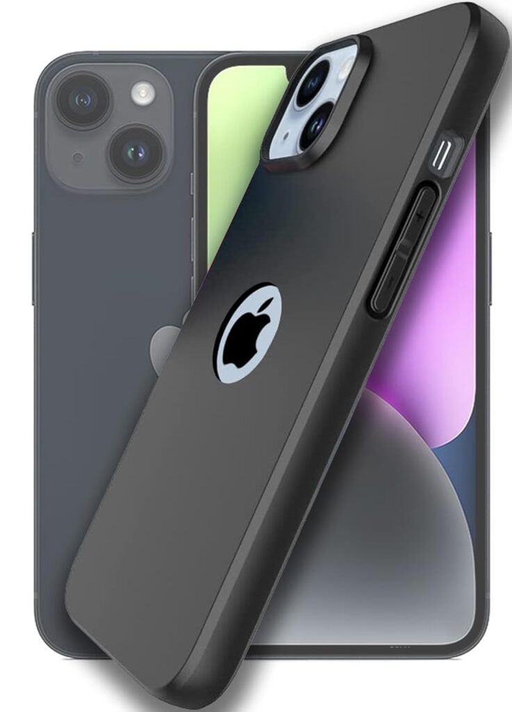 KRL Durable Slim Back Cover for iPhone 14 Plus (Silicone |Light Weight |CameraProtection|Black RL2312)