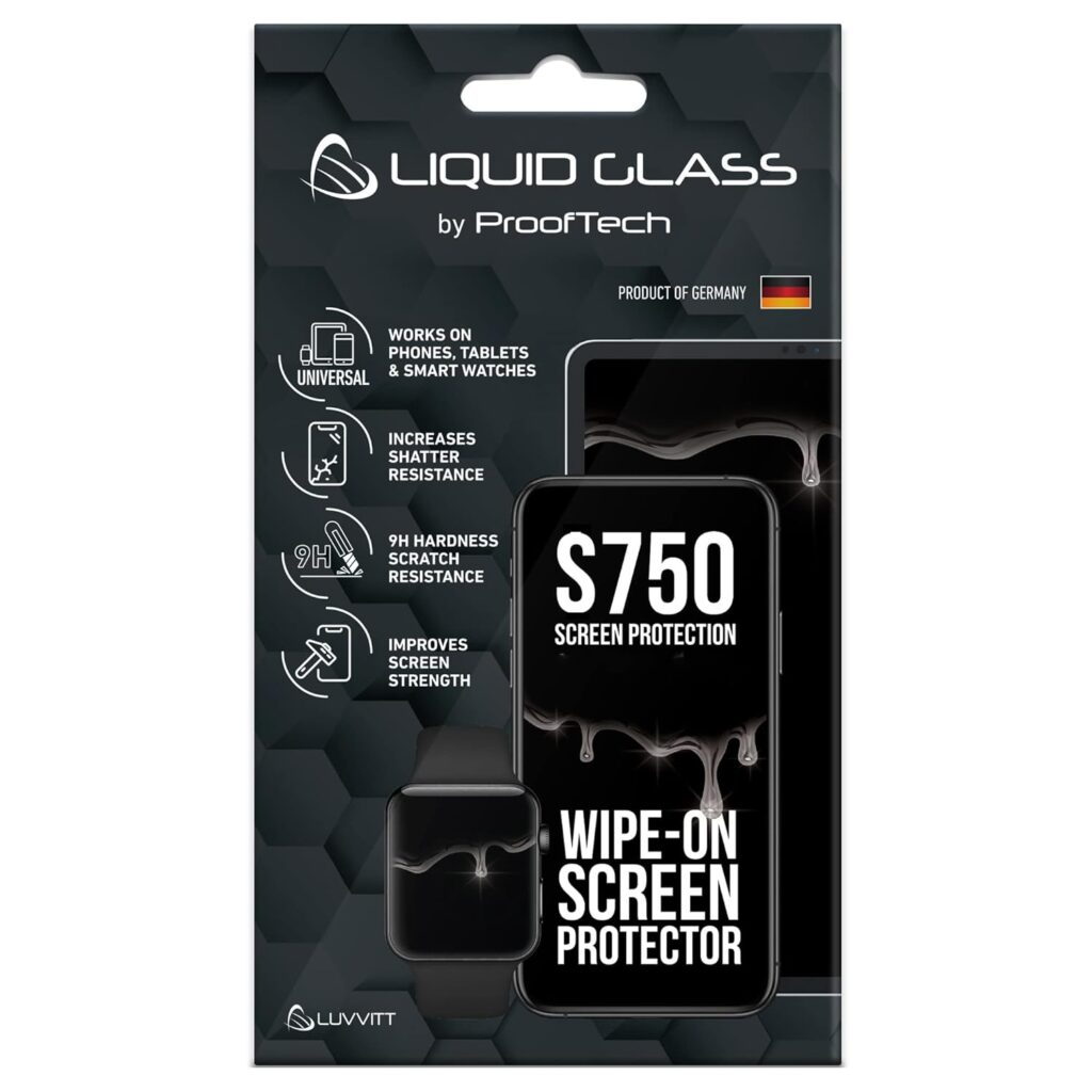 Liquid Glass Screen Protector With $750 Screen Protection Coverage - Scratch Resistant Wipe On Nano Coating for All Apple Samsung and Other Phones Tablets Smart Watch iPhone iPad Galaxy Universal