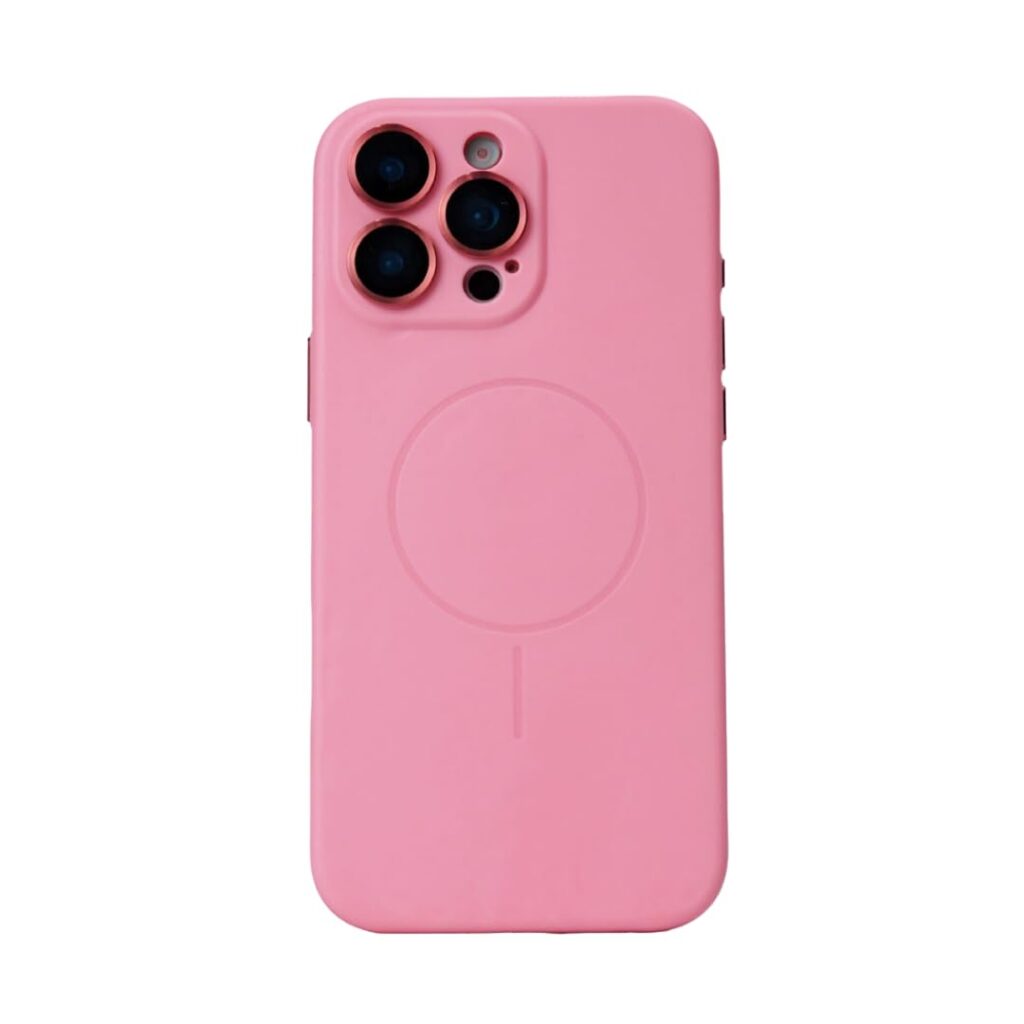 MILLION CASES Mag-Safe Smooth Fit Lens Case for iPhone 14 Pro, iPhone 14 Pro Back Cover Case- TPU |Peach+Pink