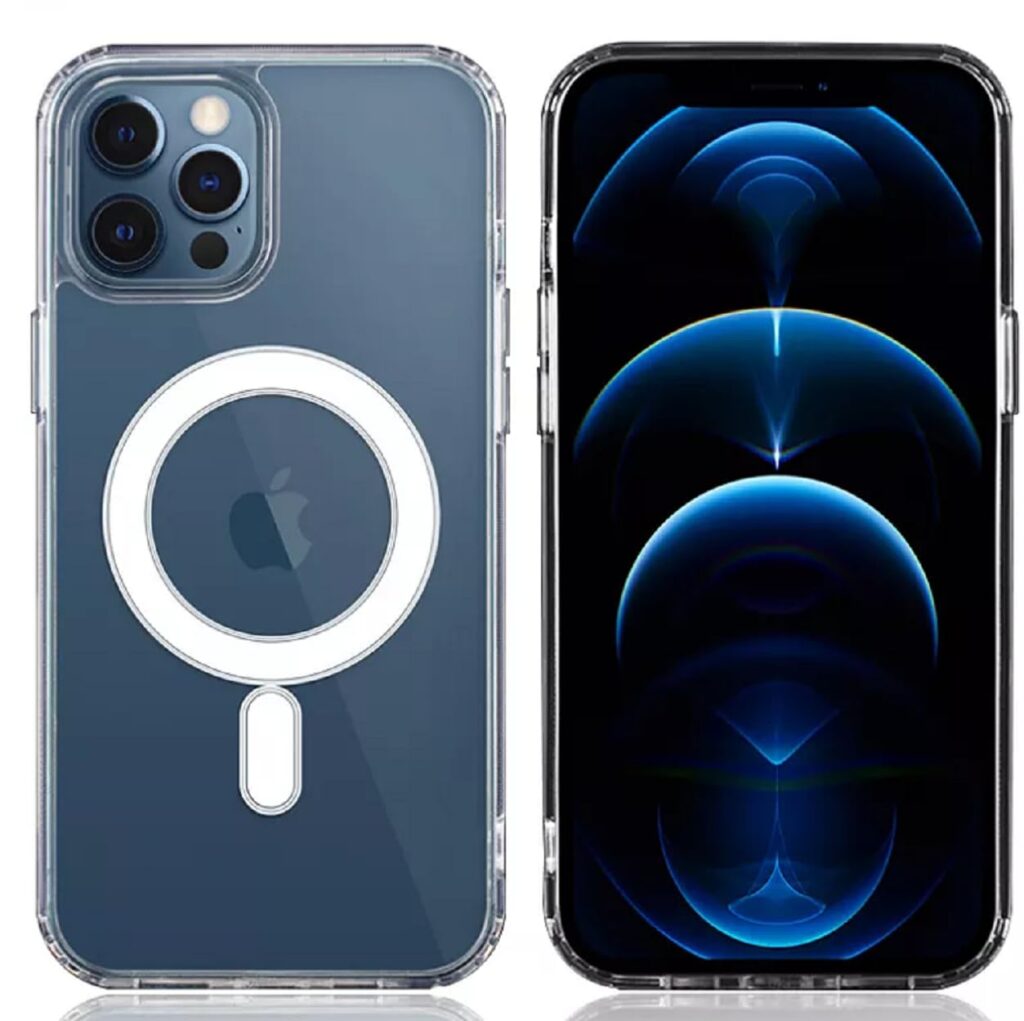 MVYNO Silicone Premium Case Compatible With iPhone 15 Pro Max Cover | Clear Transparent Magnetic Bumper Back Case And Covers (Magnetic, Compatible With iPhone 15 Pro Max, Clear Mags)