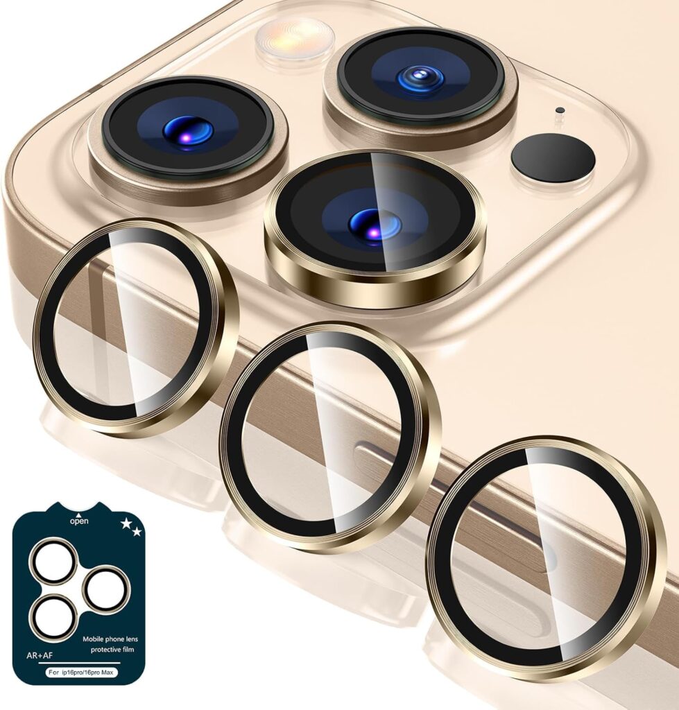 Mobile Camera Lens Protector Compatible for iPhone 16 Pro & iPhone 16 Pro Max Titenium Brown