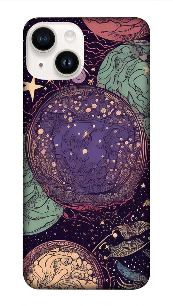 NDCOM iPhone 14 Plus Case | Premium Back Cover | Protective Case | Planet Seamless Art Printed Hard Case
