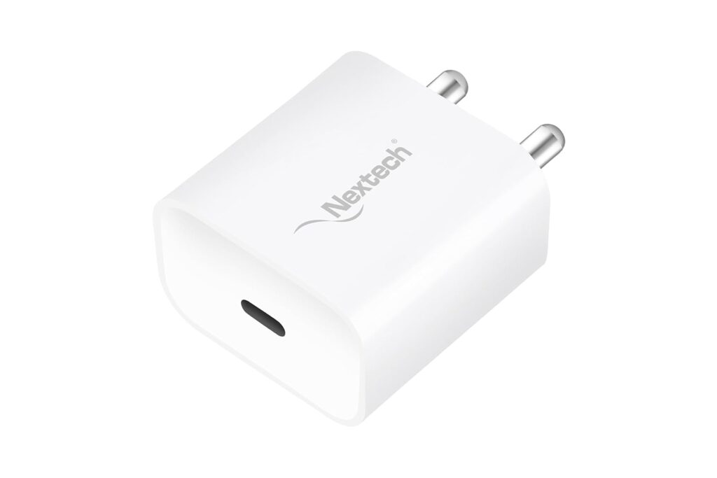 Nextech 20W Fast Charger Adapter – Original USB-C Type Wall Charger for iPhone 16/16 Plus/16 Pro/16 Pro Max,15/14/13/12 Series, Google Pixel & All USB-C Powered Devices (White, Without Cable)