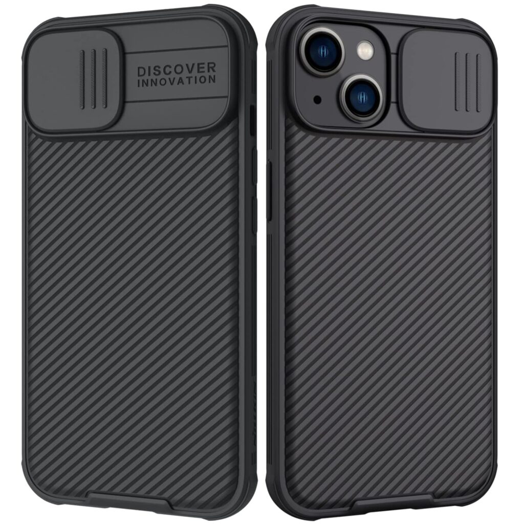Nillkin TPU+PC for iPhone 14 Plus Case with Slide Camera Cover [Lens Plustection] Camshield Plus Anti-Scratch&Shockplusof Plustective Phone Case for iPhone 14 Plus 6.7 Inch-Black