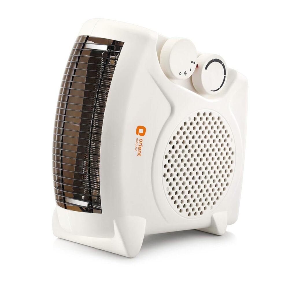 Orient Electric Areva Portable Room Heater | 2000W | Two Heating Modes | Advanced Overheat Protection | Horizontal & Vertical Mount | 1-year replacement warranty by Orient | White