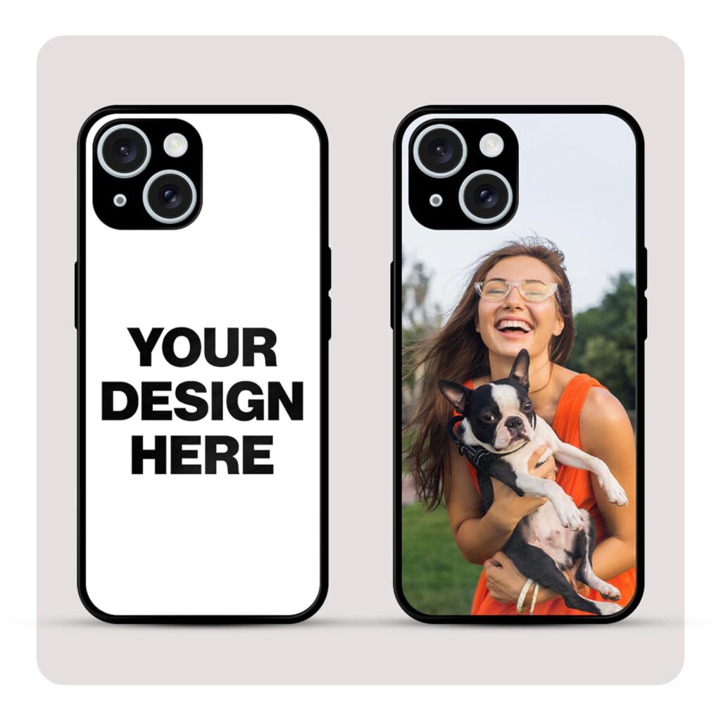 Personalized Back Cover for iPhone 15 Pro max | Design Your Own Case with Name, Photo or Logo | PrintShield Hybrid Cover with Soft TPU Grip, Anti-Skid Sides & Scratch Protection
