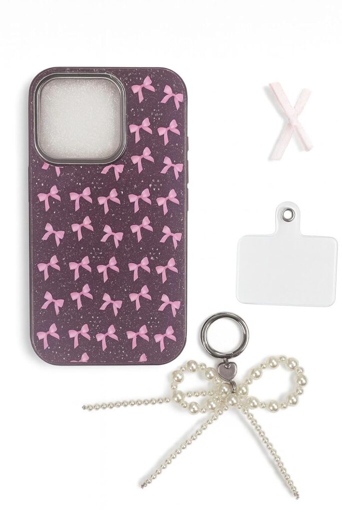 Phone Case (Purple & Pink - Keychain Cases, I - Phone 13 pro/14 pro/15 pro)
