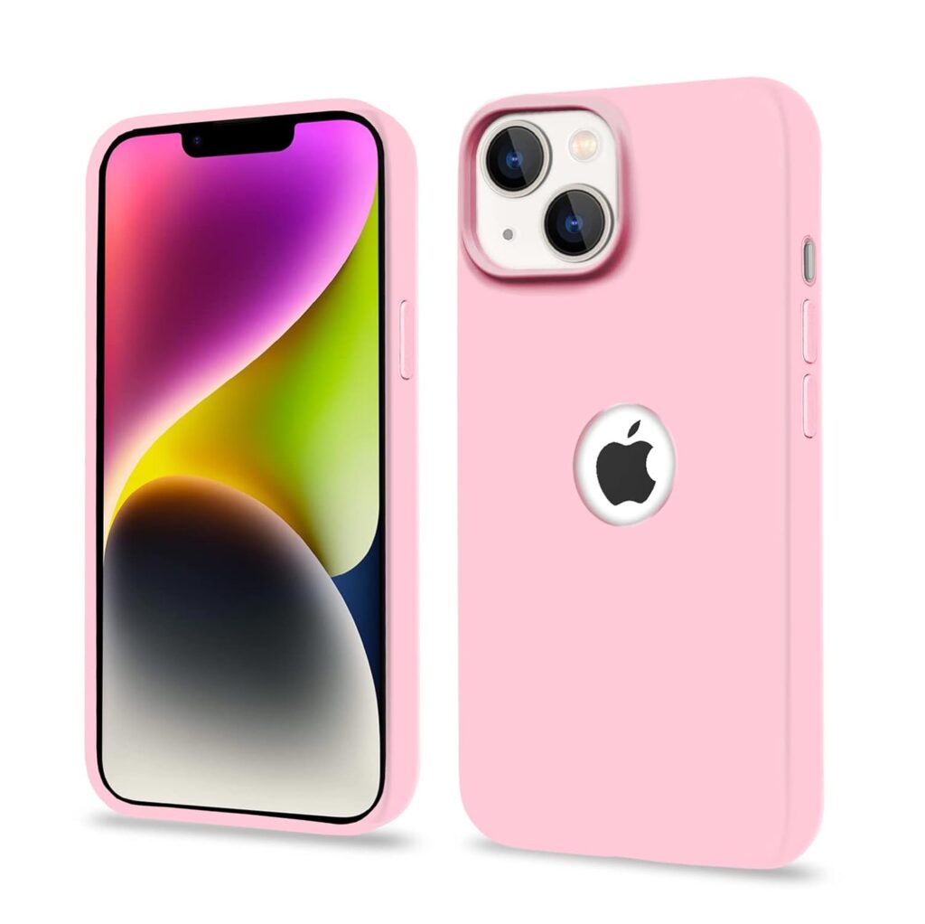 Pikkme Back Cover | Full Camera Protection | Raised Edges | Super Soft Silicone | Bumper Case for iPhone 14 Plus (Rose Pink)