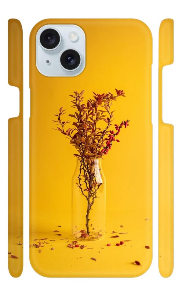 Plant in Glass Yellow Designer Printed Hard Back Cover for Apple iPhone 15 Attractive and Uniquely Crafted Smartphone Case