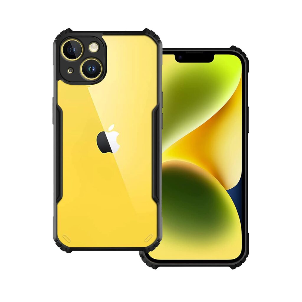 Plus 360 Degree Protection Black Border Back Cover for iPhone 14 - Black