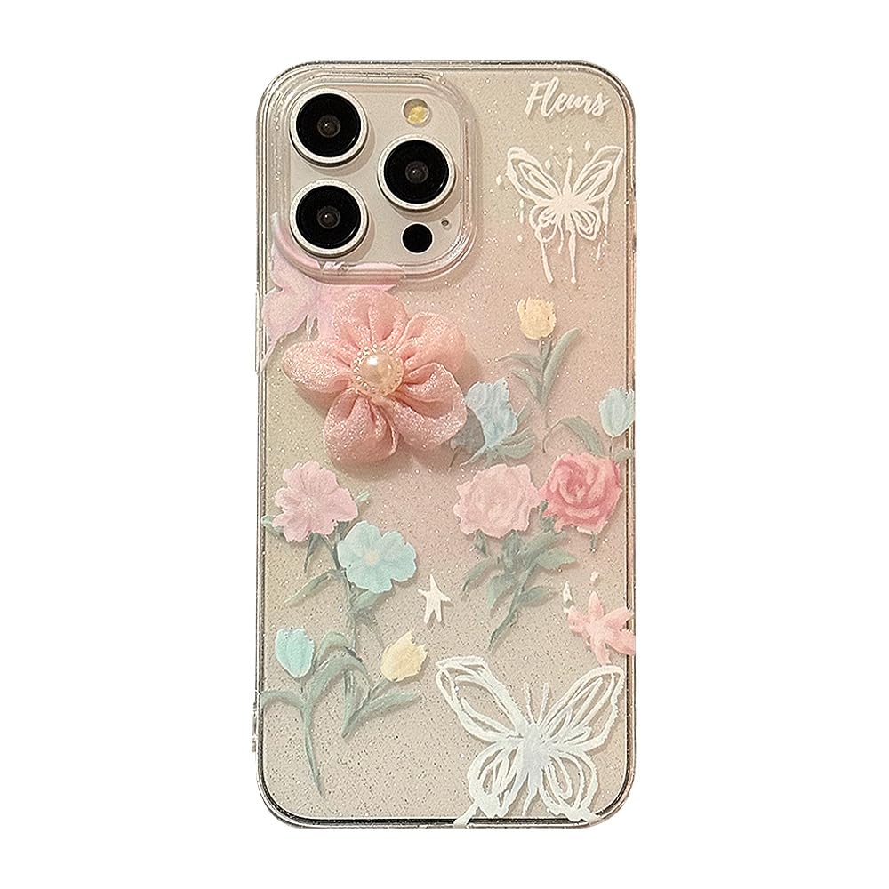 Plus Fancy Cute Design | Scratch Resistance | Anti Slip Protective Back Cover for Apple iPhone 15Plus 15+ - Floral Fiesta
