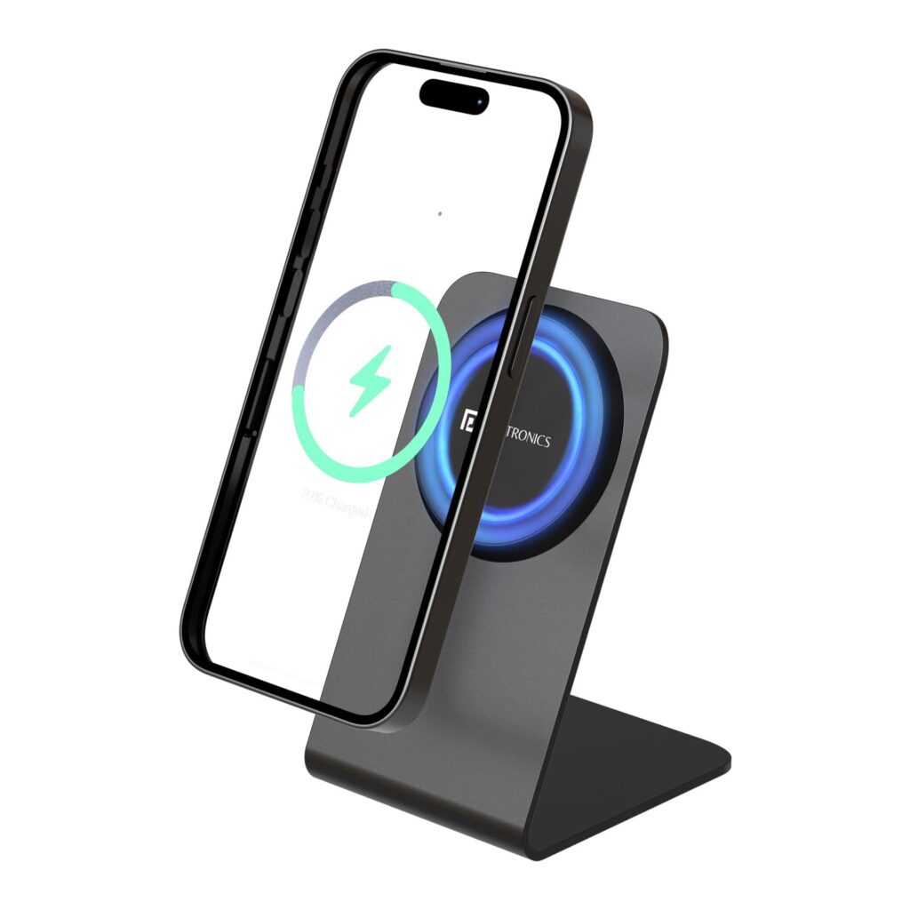 Portronics Flux 2 15W Qi2 Certified Fast Charging Wireless Charger, MagSafe Compatible, Best for 16/16 Plus/16 Pro/16 Pro Max, iPhone 15/15 Plus/15 Pro/15 Pro Max, iPhone 14/13/12 (Black)