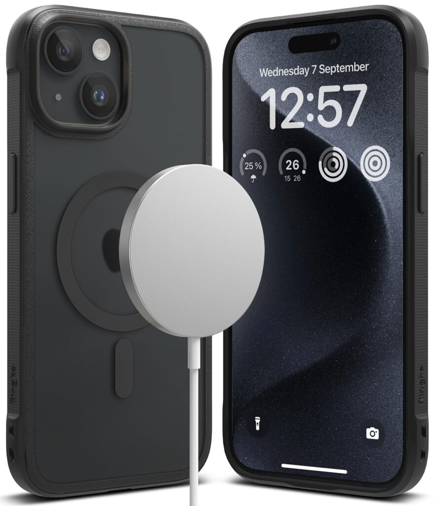 Ringke Fusion Bold Magnetic Matte Compatible with iPhone 15 Plus Case Cover [Strong Magnet] Matte Hard Back Shockproof Soft TPU Bumer iPhone 15 Plus Back Cover - Matte Black