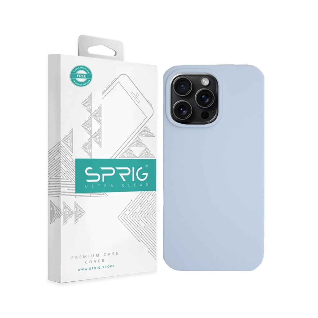 SPRIG Compatible with iPhone 15 Pro Max Premium SilkMag Back Cover Drop Tested Shock Proof Mobile Case for Men, Women, Boys and Girls with Camera Protection (Light Blue)