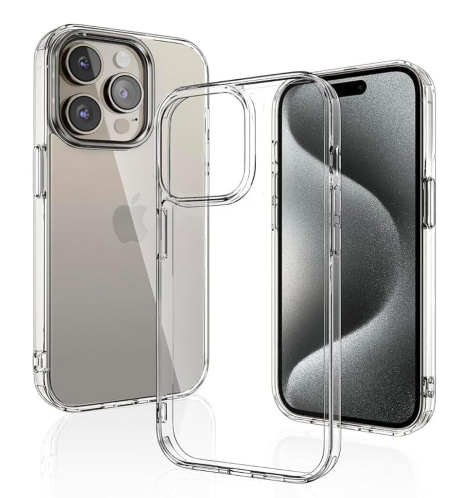 Shockproof Transparent Hard Back Scratch Resistant Cover Case for iPhone 15 pro Max (Clear) (iPhone 15 pro max)