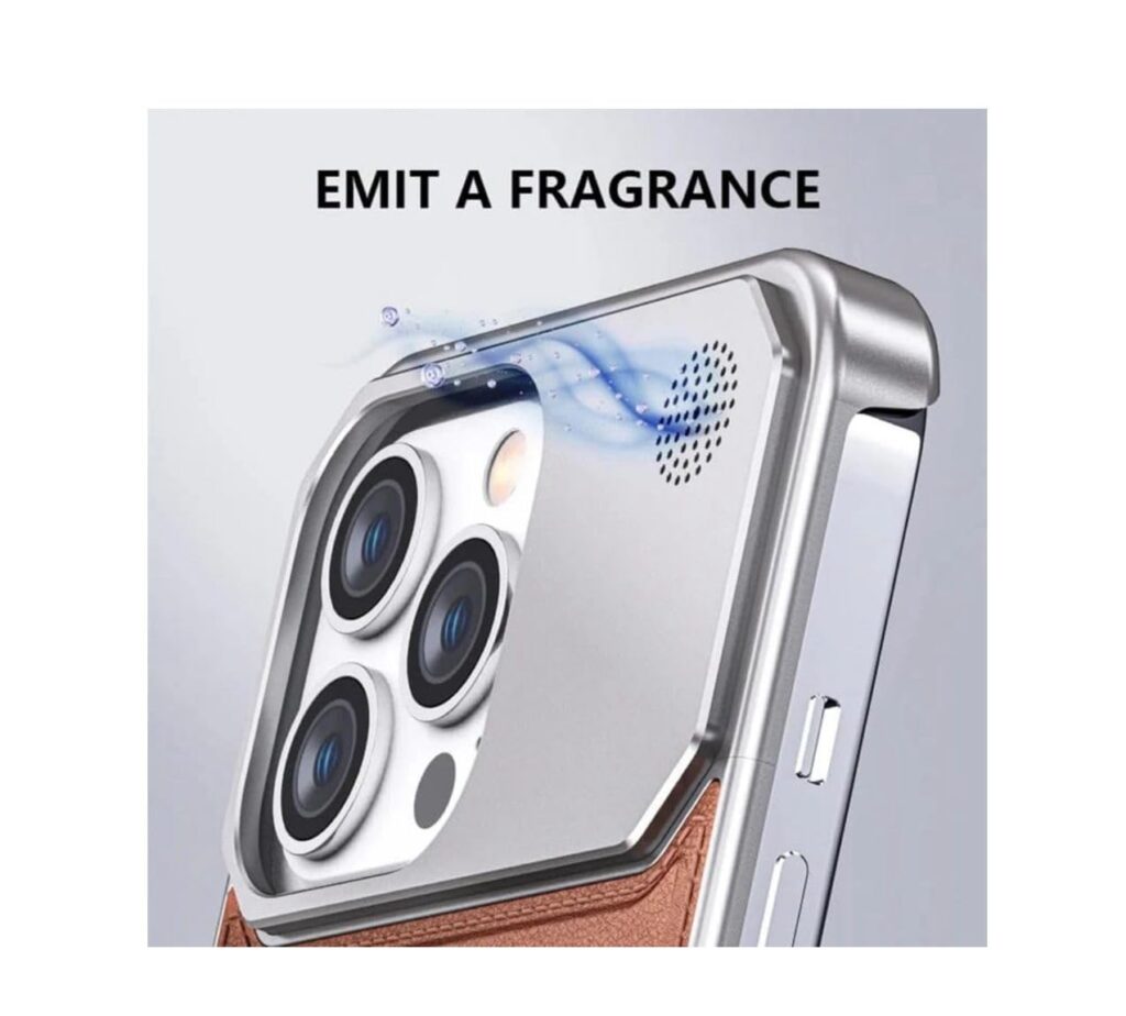 SippyTales Luxury Leather + Aromatherapy Phone Case for iPhone 14/15/16 Series | Anti-Fingerprint, Anti-Fall, Slim & Stylish Mobile Cover for Men & Women, Brown (iPhone 14 Plus)