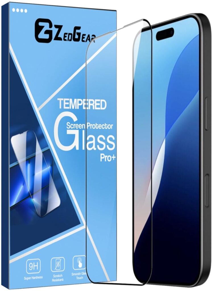 Tempered Glass Screen Protector For iPhone 16 Pro Screen Guard With 9H Edge To Edge Coverage And Easy Installation Kit (6.3 Inches)