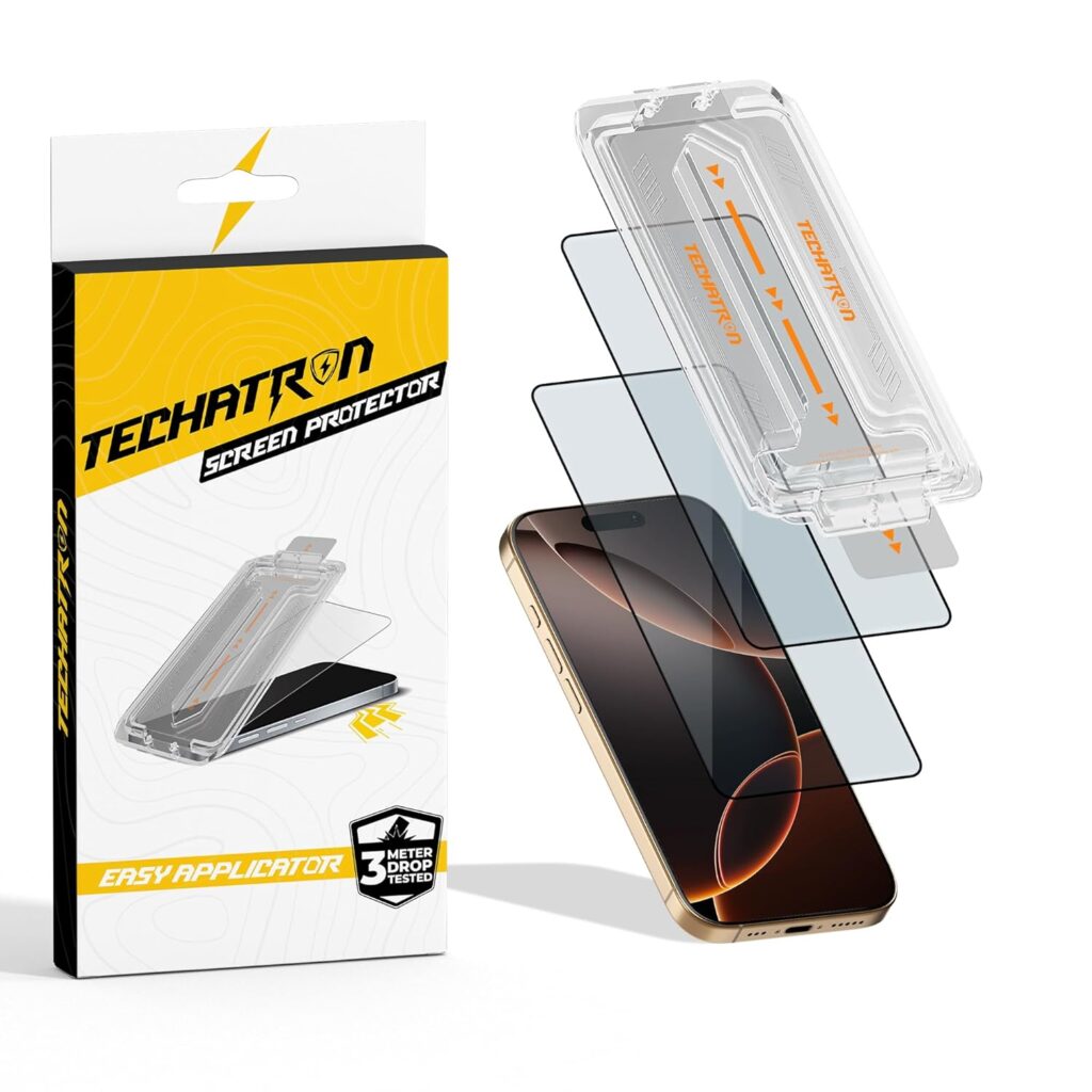 Tempered Glass for iPhone 15 Plus/16 Plus Screen Protector, Easy Install, 9H+ Hardness, Edge to Edge Coverage, Thin & Ultra Clear, Easy Applicator, Pack of 2