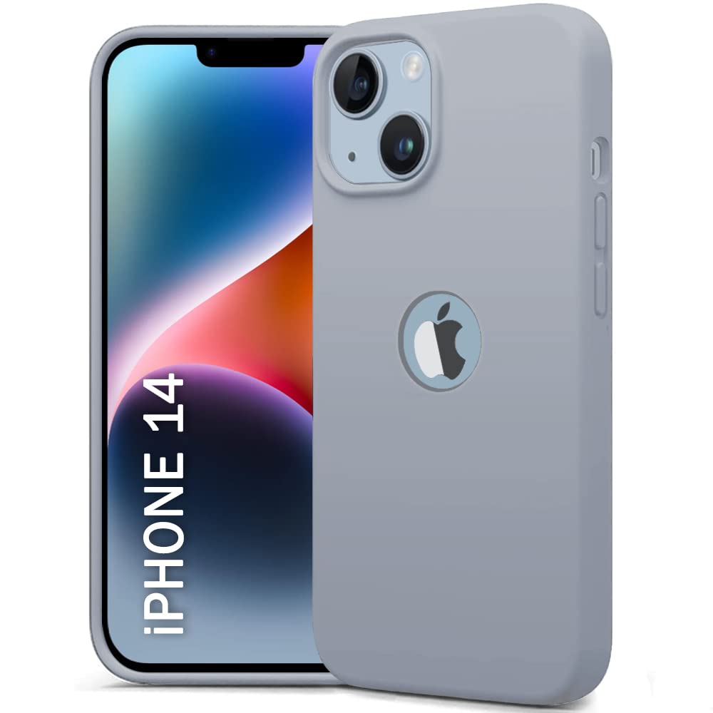 TheGiftKart Genuine Liquid Silicone Back Cover Case for iPhone 14 | Soft Micro-Fibre Lining Inside | Camera Protection Bump | Shockproof Back Cover Case for iPhone 14 (Mist)