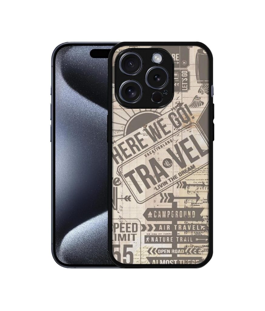 Travel Design Premium 2D Printed Metal Back Case Cover for Apple iPhone 15 Pro