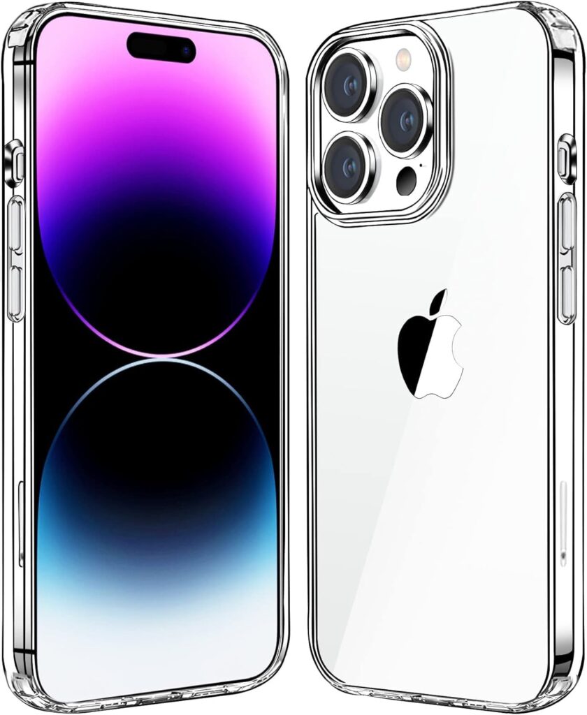 Ultra-Hybrid Crystal Clear Back Case Cover | Shockproof Design | Camera Protection Bump | Hard Clear Back Case (PC & TPU, Transparent) (iPhone 14 Pro)