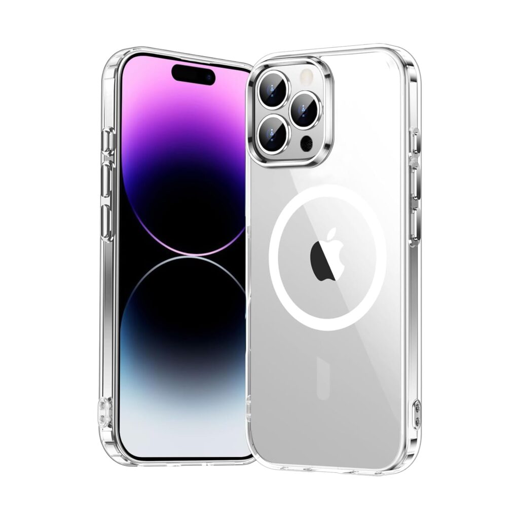 VEDRO Ultra Hybrid Mag-Safe Clear Case for iPhone 14 PRO – Military-Grade Drop Protection, Anti-Yellowing Transparent Back Cover, Shockproof Slim Fit with Camera & Screen Protection Curves