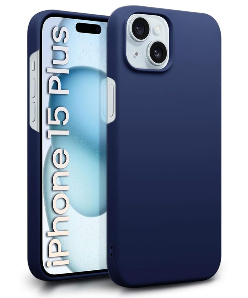 WOW IMAGINE Slim Frameless Back Cover for iPhone 15 Plus | iPhone 14 Plus Ultra Thin Lightweight Design & Camera Protection | Soft Matte Silicone Flexible Mobile Case (Blue)