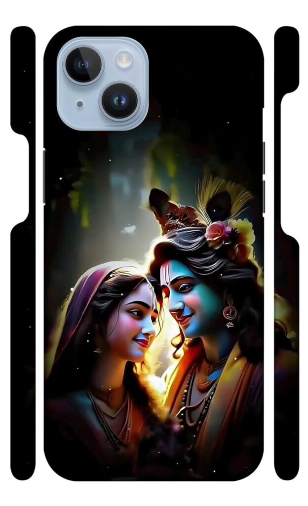 YAPZONE Radhe Krishna Colorfull Designer Printed Hard Back Cover for Apple iPhone 14 Attractive and Uniquely Crafted Smartphone Case