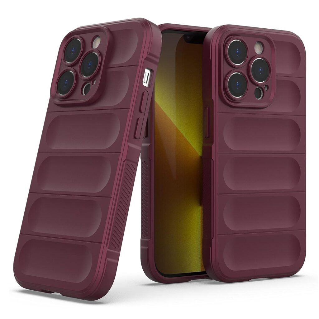 Zapcase Back Case Cover for iPhone 14 Pro | Compatible for iPhone 14 Pro Back Cover | Liquid Silicon Magic Case with Camera Protection | Plum