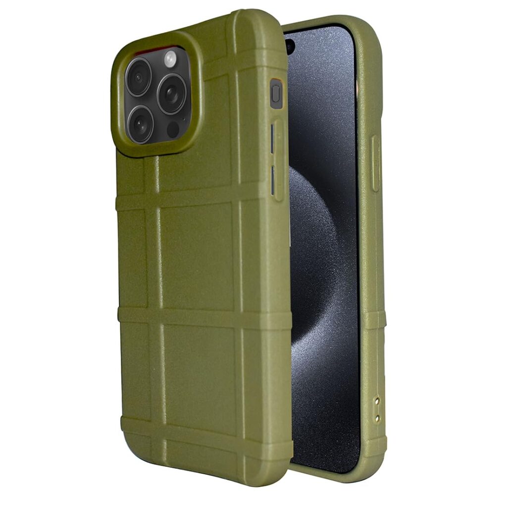 amazon basics Shockproof Back Case Cover for Apple iPhone 15 Pro Max | 360 Degree Protection | Slim Protective Case | Anti-Scratch Tough TPU Case for Apple iPhone 15 Pro Max (Green)