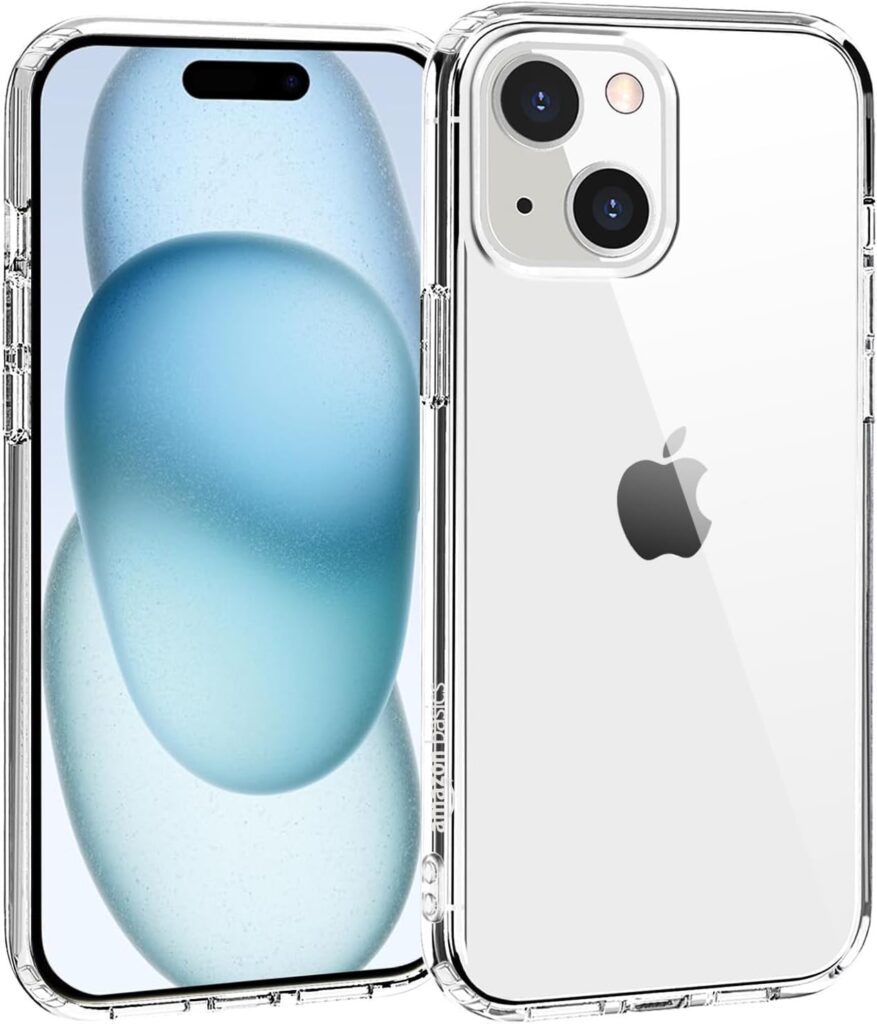amazon basics Ultra Hybrid Back Cover Case Compatible with iPhone 15 Plus (TPU + Poly Carbonate | Crystal Clear)