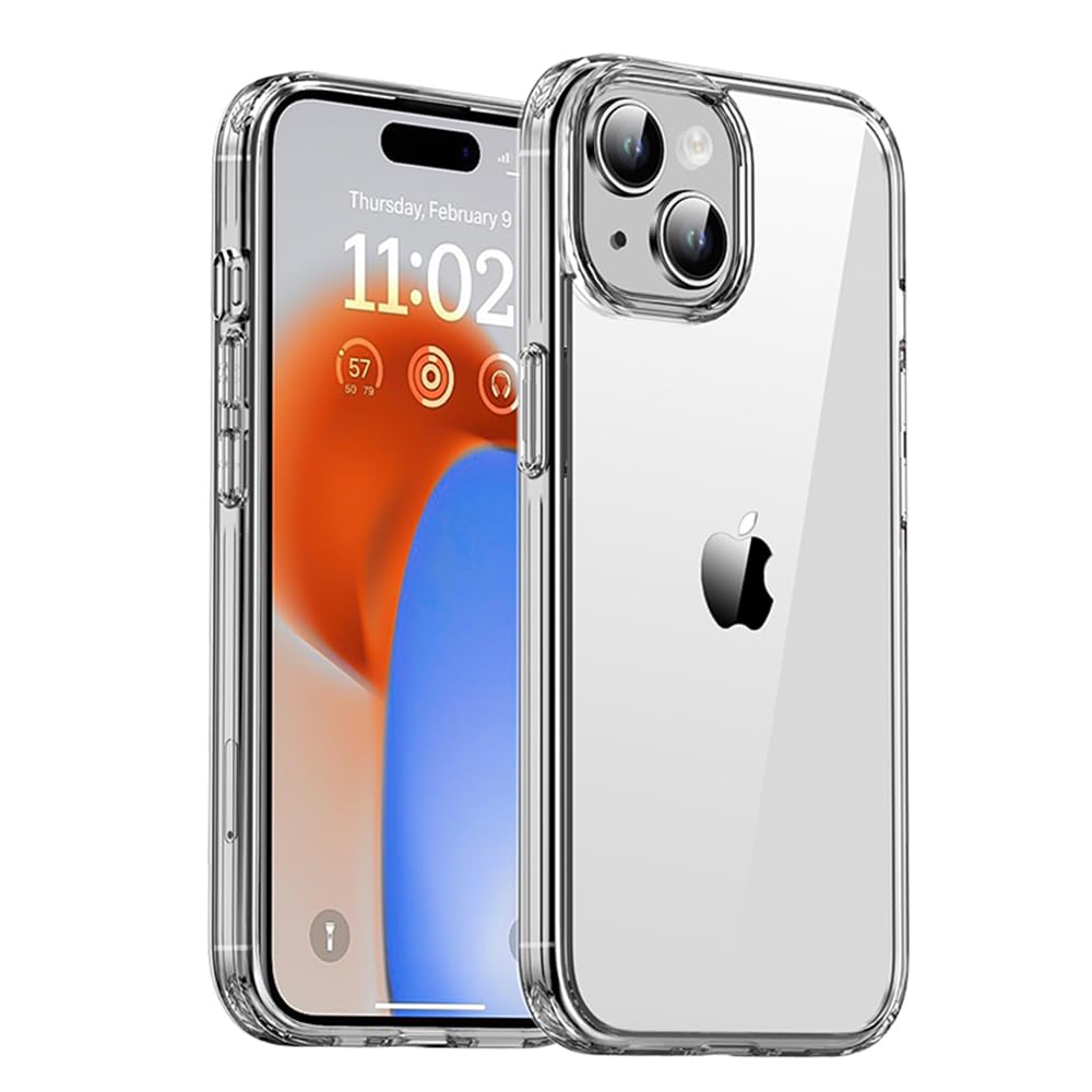 iPhone 15 Case Clear [14 FT Military Drop Protection] Slim Fit Protective Hard Case, Shockproof Bumper Men Women Case for iPhone 15 Phone Case (Clear, iPhone15)