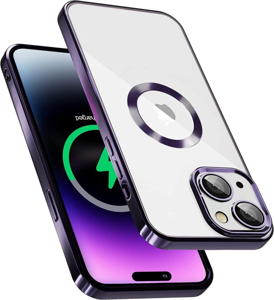 mobistyle iPhone 15 Plus Cover,Luxury Electroplating TPU Case Logo Cut Design, Individual Camera Protection for Each Lens Back Cover for iPhone 15Plus (CD Purple)
