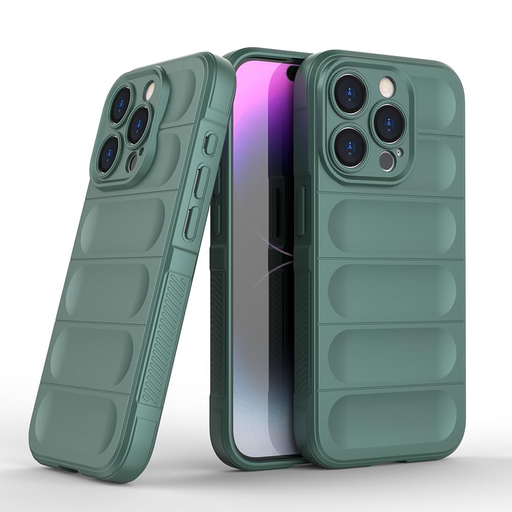 Amazon Brand- Solimo Basic Case for Apple iPhone 15 Pro (Silicone_Green)