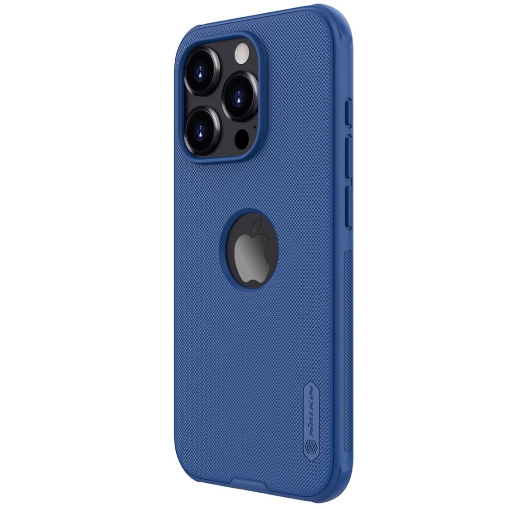 Nillkin Case for Apple iPhone 15 Pro (6.1" Inch) Super Frosted Shield Pro Hard Back Soft Border (PC + TPU) Shock Absorb Cover Raised Bezel Camera Protect PC with Logo Cut Blue