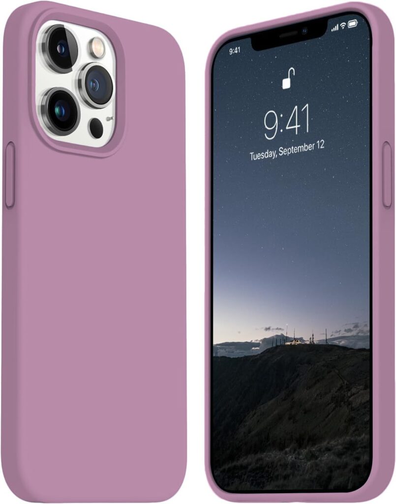 LOXXO® Microfiber Candy Case Compatible for iPhone 13 Pro Max Shockproof Slim Back Cover Liquid Silicone Case - Lilac