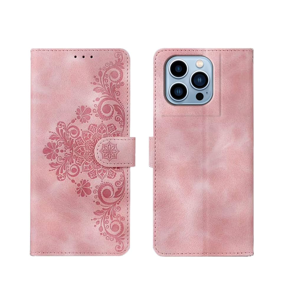 amazon basics iPhone 13 Pro Max Flip Cover | Card Pockets Wallet & Stand | Flip Cover for iPhone 13 Pro Max (Executive Pink)