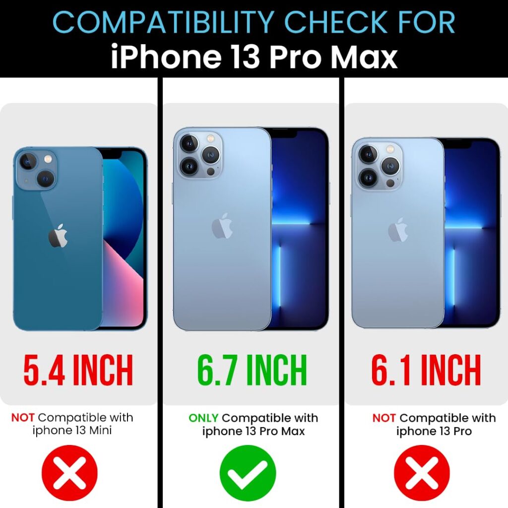 MILLION CASES Back Cover Case for iPhone 13 Pro Max Luxury Matte Shockproof Armor Case(Black)