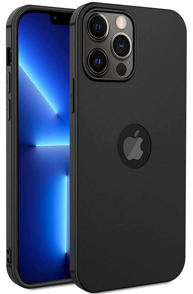 KRL Mobile Back Cover Case for iPhone 13 Pro Max (Silicone Case|CameraProtection|Black RL2209)