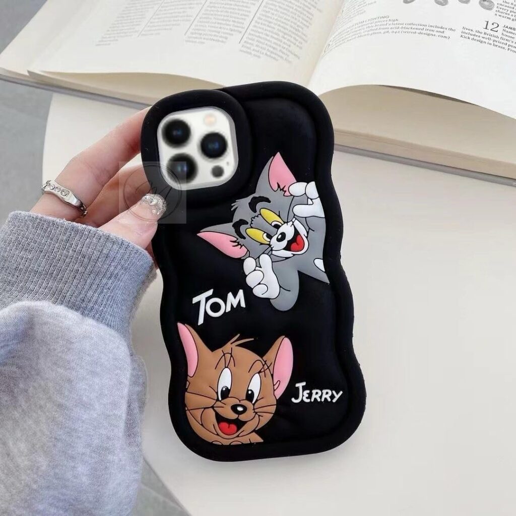 MIDOS Back Cover Compatible with iPhone 13 Pro Max Soft Silicone 3D Cute Cartoon Full Protective Case for iPhone 13 Pro Max (Black)