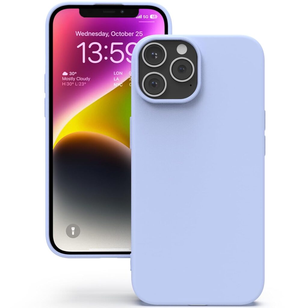 YATWIN Silicone Back Case for iPhone 13 Pro Max, Soft-Touch Phone Back Cover for Apple iPhone 13 Pro Max - Lilac