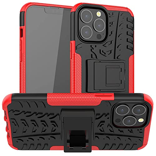 iPhone 13 Pro Max Kickstand Hybrid Desk Stand Back Case Cover for iPhone 13 Pro Max - Red