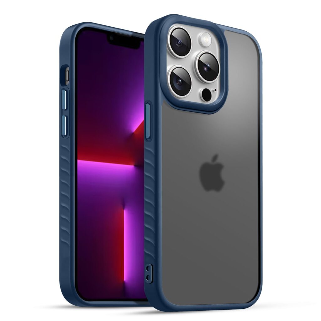 KARWAN®️ Shockproof Back Case Cover for iPhone 13 Pro Max | Camera Protection Bump |Shockproof Back Case Cover for iPhone 13 Pro Max - Blue