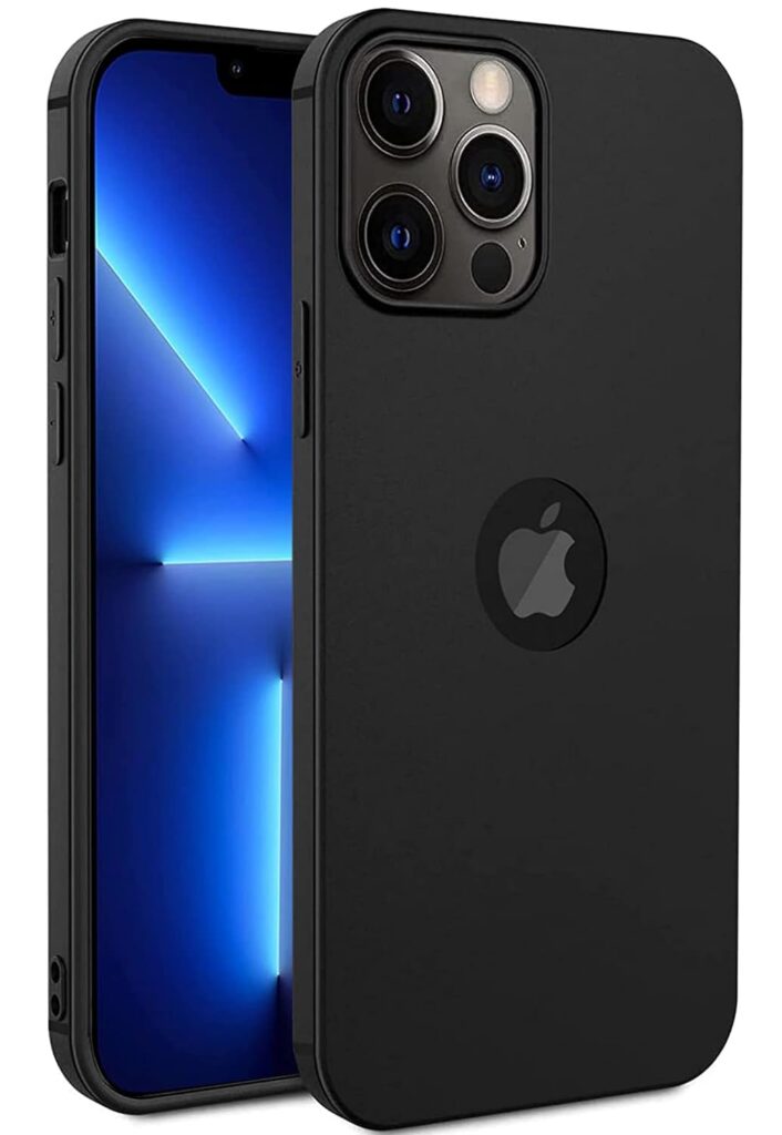 KRL Black Silicone Mobile Back Cover for iPhone 13 Pro Max Back Cover with Camera Protection | Carry Your iPhone 13 Pro Max Phone with Ease (RL1301)